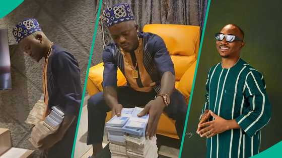 Seyi Vodi at 50: Portable flaunts bundles of cash made from party, composes song "Na real cash out"
