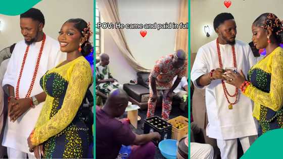 Lady shares moment her man paid bride price in full, posts video: "Traditionally taken"