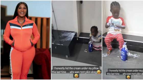 "She's still dancing ballet": Mercy Johnson's baby turns lotion to water, actress puts her up for rent