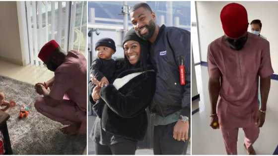 Nigerians gush over cute video of Ebuka and wife as they finally meet BBNaija Mike's son Matthew