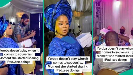 Moment Nigerian woman allegedly shared iPad as souvenir at wedding, people react: "Involve me"