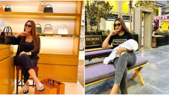Regina Daniels shares lovely photos of herself just 2 weeks after giving birth, goes shopping