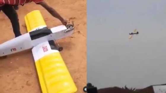 Bidiyo: Wani dalibin karshe a jami'ar Najeriya ya kera jirgin sama ya gwada shi yayi aiki