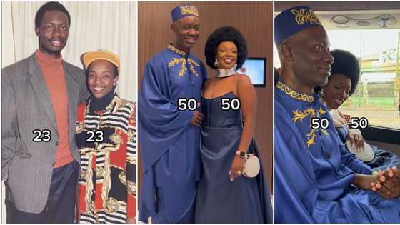 "They look younger in old age": Lady posts throwback photos of her parents who are both 50, video goes viral