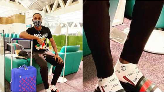 Former Super Eagles and Manchester United star Odion Ighalo spotted wearing very expensive socks