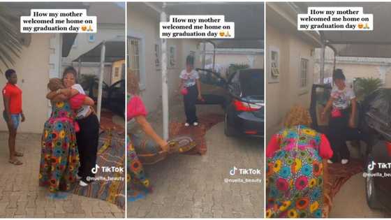 "March on them": Proud mum lays her wrappers for daughter to walk on as she graduates from IMSU in video