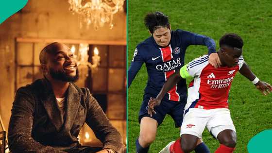 Arsenal vs PSG: Davido names team he is backing to lift UEFA Champions League trophy