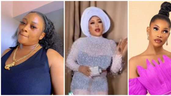 Lady rocks N130k lookalike version of Tacha's N9m dress, says stylists make celebrities look like liars