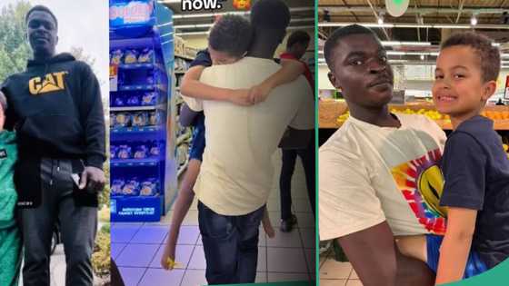 Oyinbo lady stunned as her Nigerian husband whom she met on IG accepts her son like his own