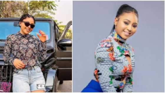 If simplicity and delightful had a face: Regina Daniels gushes about her beauty, poses with expensive G-wagon