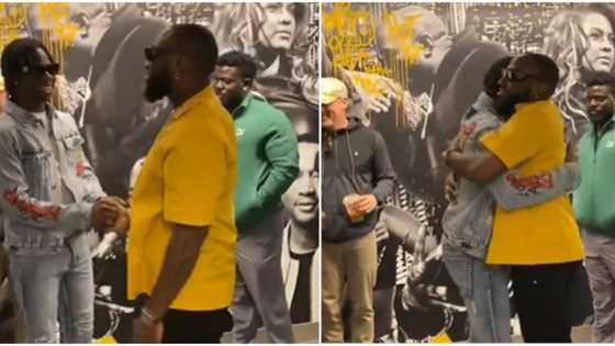 "Two hands to shake Davido, that's respect": Rema, 30BG crooner link up in use, singers hug in adorable video