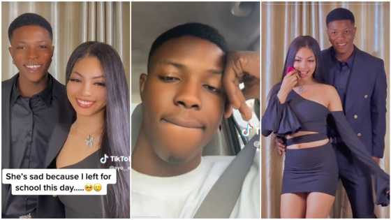 "She don dey cheat": Man travels many hours to meet his sick girlfriend, lady rush towards him