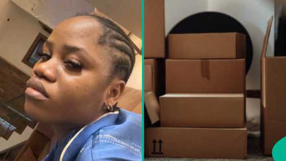 Lady in UK posts video of what she found inside cartons dropped in street by unknown person