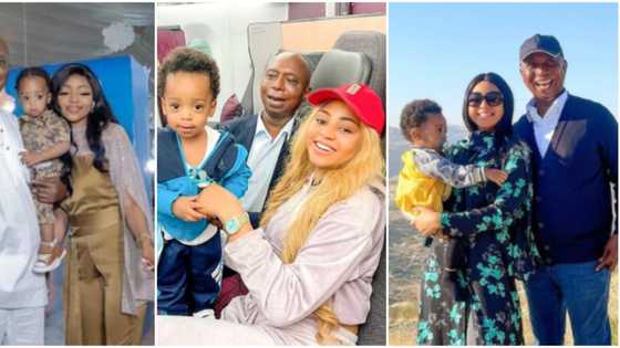 Laila or not: Regina Daniels, hubby and their son share adorable family goals in cute photos
