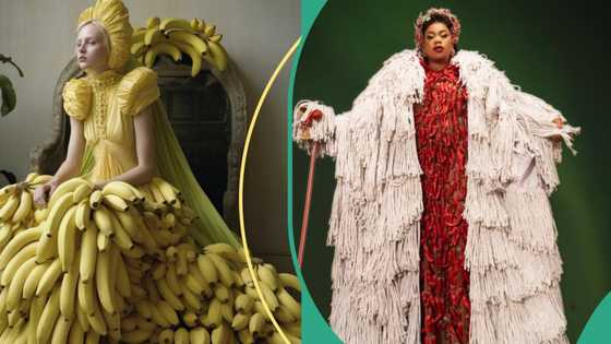 "Nor be you again?" Toyin Lawani posts highly creative banana-themed dress, gets people talking