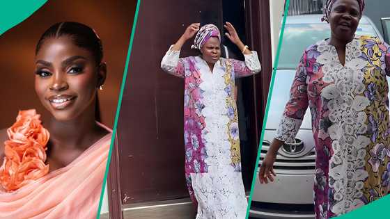 Prudent Gabriel gifts mother car for omugwo, her reactions trends: "She made childbirth easy"