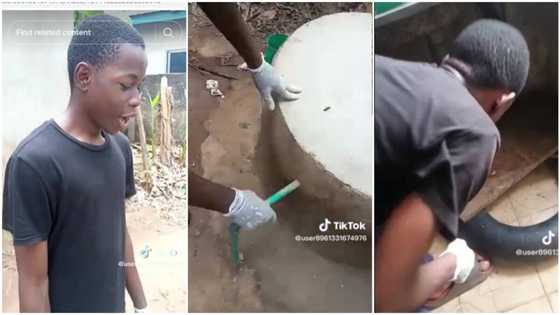 Young Nigerian student powers parents' kitchen with gas from waste, shows people how it works