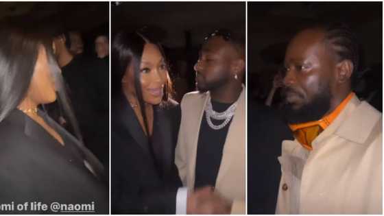 We rise by lifting others: Moment Davido quickly introduced Adekunle Gold to Naomi Campbell after meeting her