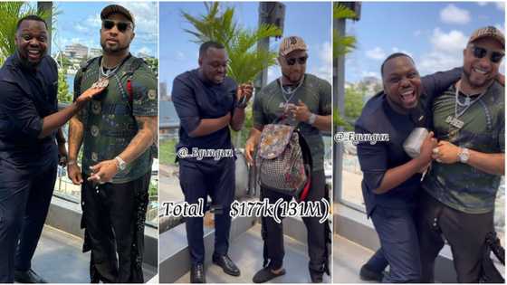 “I'll never be poor”: Davido’s cousin B-Red reveals his whole outfit cost N131m, gifts interviewer cash bundle