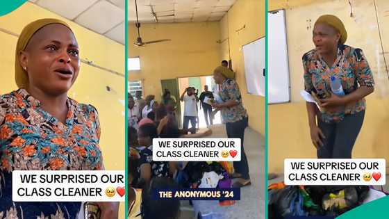 Yabatech final year students give gifts to class cleaner, she breaks down in tears, sparks reactions