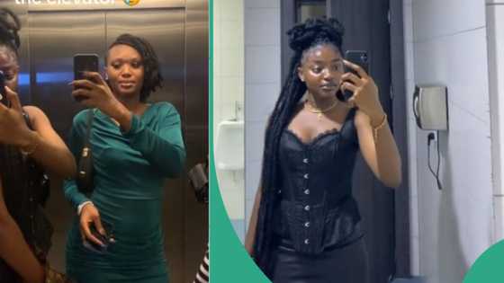 "That's how that girl died o": 3 Nigerian ladies panic in video as they get stuck in dark elevator