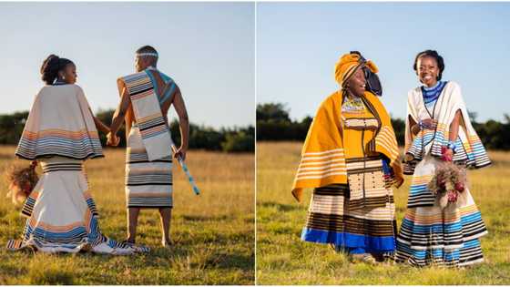 Lady lights up social media with photos from her traditional wedding, many react to adorable African attires