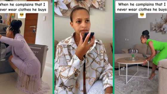 Woman wears fancy dresses, high heels to clean house after her husband complained