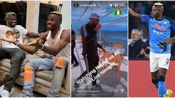 UCL: "U no go watch Chelsea match?" Peter Okoye shares video of him in Italy to show support for Osimhen