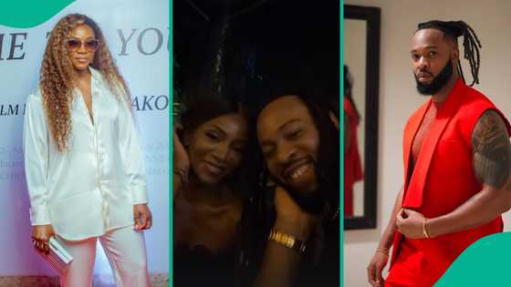 Genevieve Nnaji links up with Flavour, heartwarming video gets fans talking: “He must be special”