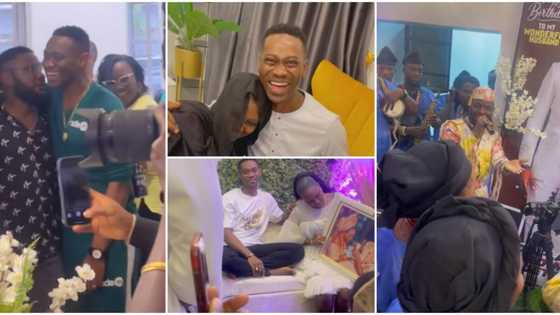 Adedimeji Lateef gets emotional as Mo Bimpe throws him surprise birthday party, Nollywood stars storm event