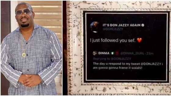 Don Jazzy gives fan N100k for framing his tweet (video)