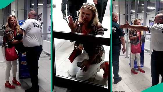 Passenger cries profusely after she was stopped from boarding plane over large luggage