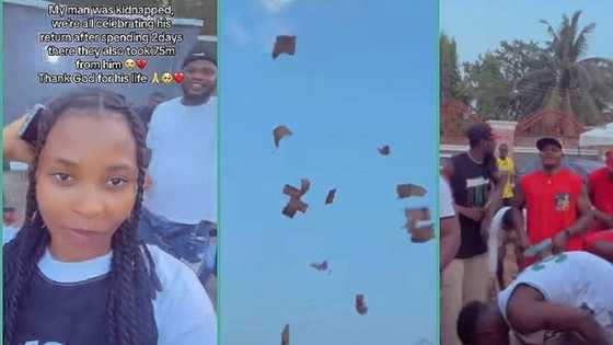 "They took N75 million from him": Man who was kidnapped for 2 days returns, girlfriend celebrates