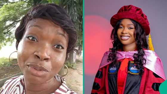 Lady bags doctorate degree, dedicates milestone to late father: "Your absence still stings"