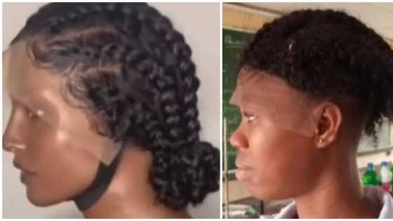 "This is unfair" Reactions as lady shows cheap braided wig she got from online vendor