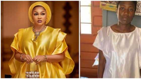 Hot breakfast: Lady left heartbroken after attempting to replicate Mercy Aigbe's Bubu look