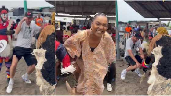 What does culture mean to you? Actress Chioma Akpotha asks as she and Oyinbo man dance with masquerades