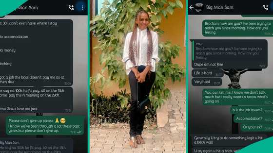 Nurse displays worrying messages she received from elder brother based in Abuja: "Please help me"