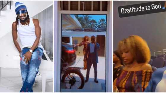 "Is that his daughter?" Reactions as Paul Okoye shows off younger new lover as they attend church together