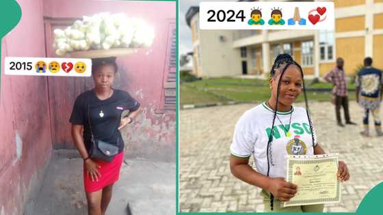 Lady who used to sell garden eggs becomes university graduate, goes for National Youth Service Corps