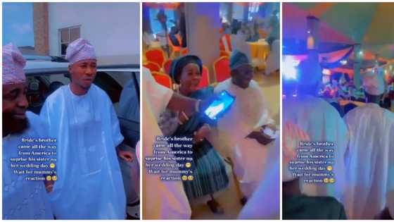 "This one is angry na": Man lands from US to attend sister's wedding in Nigeria, video of his face causes stir