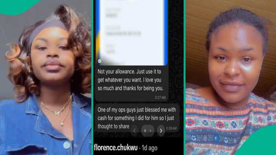 Lady displays heartwarming message her husband sent her after sending her money
