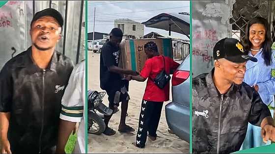 Viral fish pie seller Alex Evalsam screams in excitement after getting deep freezer as gift