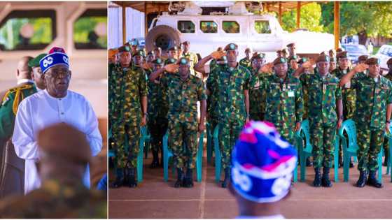 BREAKING: Photos emerge as President Tinubu arrives in Guinea-Bissau, visits Nigerian troops