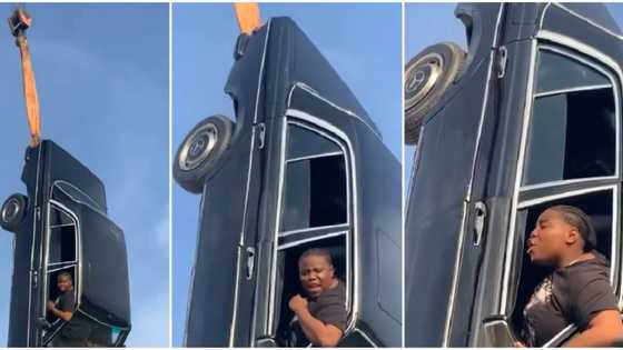 Na video I say I wan shoot: Singer Teni cries out as director suspends her in a car for music video