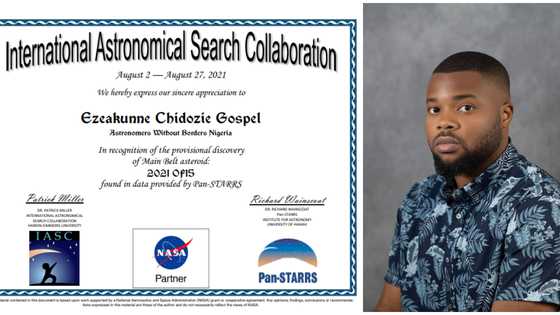 Nigerian PhD student discovers 3 Asteroids in Global Citizen Science Program