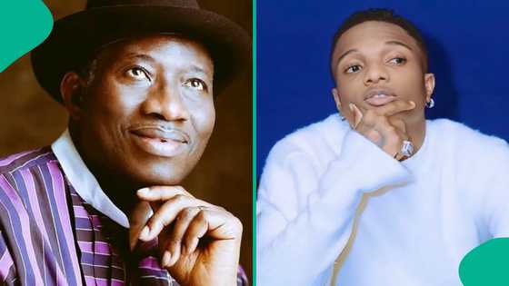 Ex-president Goodluck Jonathan's tribute to Wizkid triggers speculations: "He wan context again"