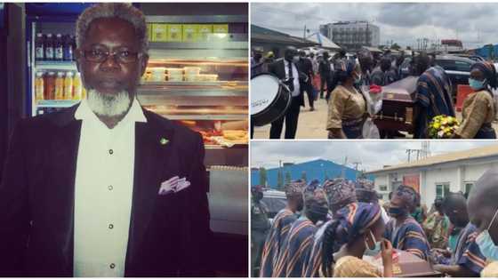 Veteran Nollywood star Victor Olaotan finally laid to rest, videos from funeral service emerge online