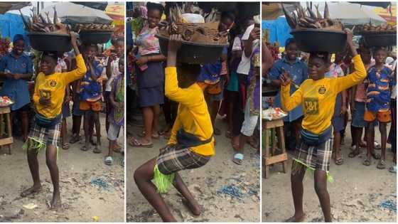 "Nigeria is heaven": Confident teenage girl who hawks fish whines waist in public, dances to 'Cough' in video