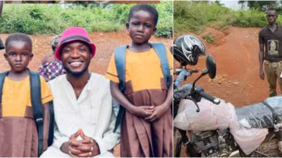 Kind teacher changes lives of village girls, gives them okada, uniforms, and shoes so they can start school